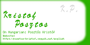 kristof posztos business card