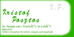 kristof posztos business card